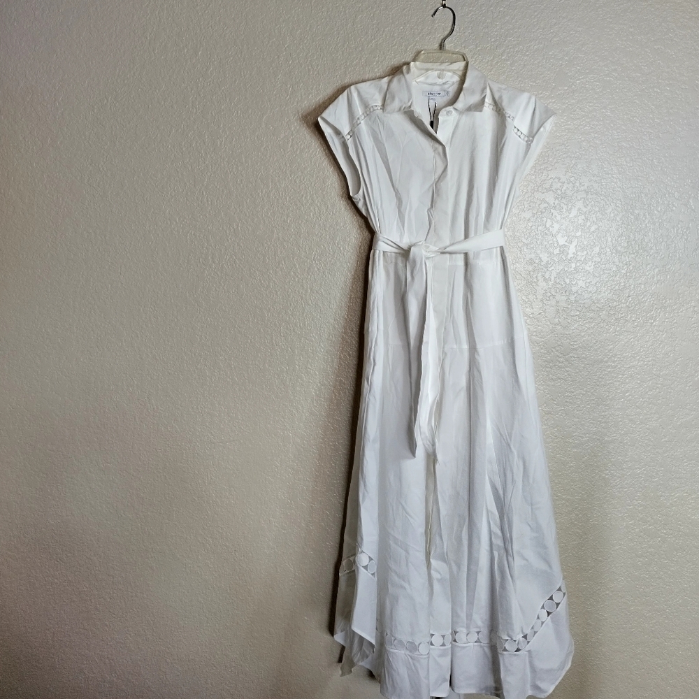 NWT Chico's Poplin Circle Trim Maxi Shirtdress Sz S - Picture 3 of 13
